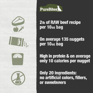 Beef Freeze Dried Dog Food • Topper, 20 Ingredients, Made in USA, 10Oz