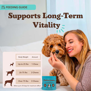 Multivitamin Chews (180 Pcs) Dog Vitamins & Supplements, Peanut Butter & Bacon Flavor, Dogs, Supports Immune System, Antioxidant, Vitaminas Para Perros, Multi Dog Families