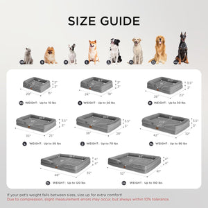 Orthopedic Dog Beds Large Sized Dog - Washable Large Dog Cat Bed Waterproof, Comfort Dogs Couch Sofa with Washable Removable Cover, Pet Bed with Nonskid Bottom, Grey, 35"