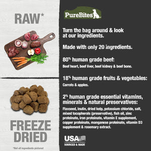 Beef Freeze Dried Dog Food • Topper, 20 Ingredients, Made in USA, 10Oz