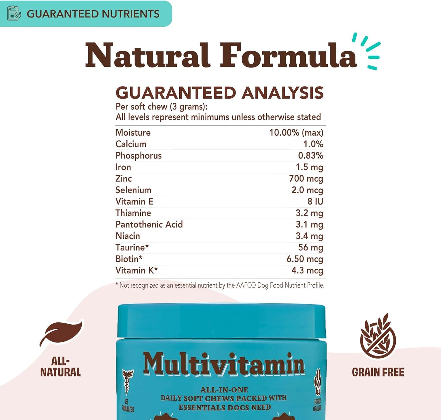 Multivitamin Chews (180 Pcs) Dog Vitamins & Supplements, Peanut Butter & Bacon Flavor, Dogs, Supports Immune System, Antioxidant, Vitaminas Para Perros, Multi Dog Families
