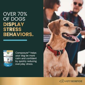 Calm & Confident Chews, Composure Clinically Tested Calming and Anxiety Supplement for Dogs, Reduce Stress and Fear, Ideal for Thunderstorms, Fireworks and Travel, Bacon, 120 Count