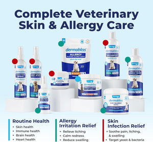 Dermabliss anti Itch Spray for Dogs & Cats with Hydrocortisone for Allergies and Immediate Dog Itching Skin Relief - Fragrance Free with Soothing Oat Extract (8Oz)