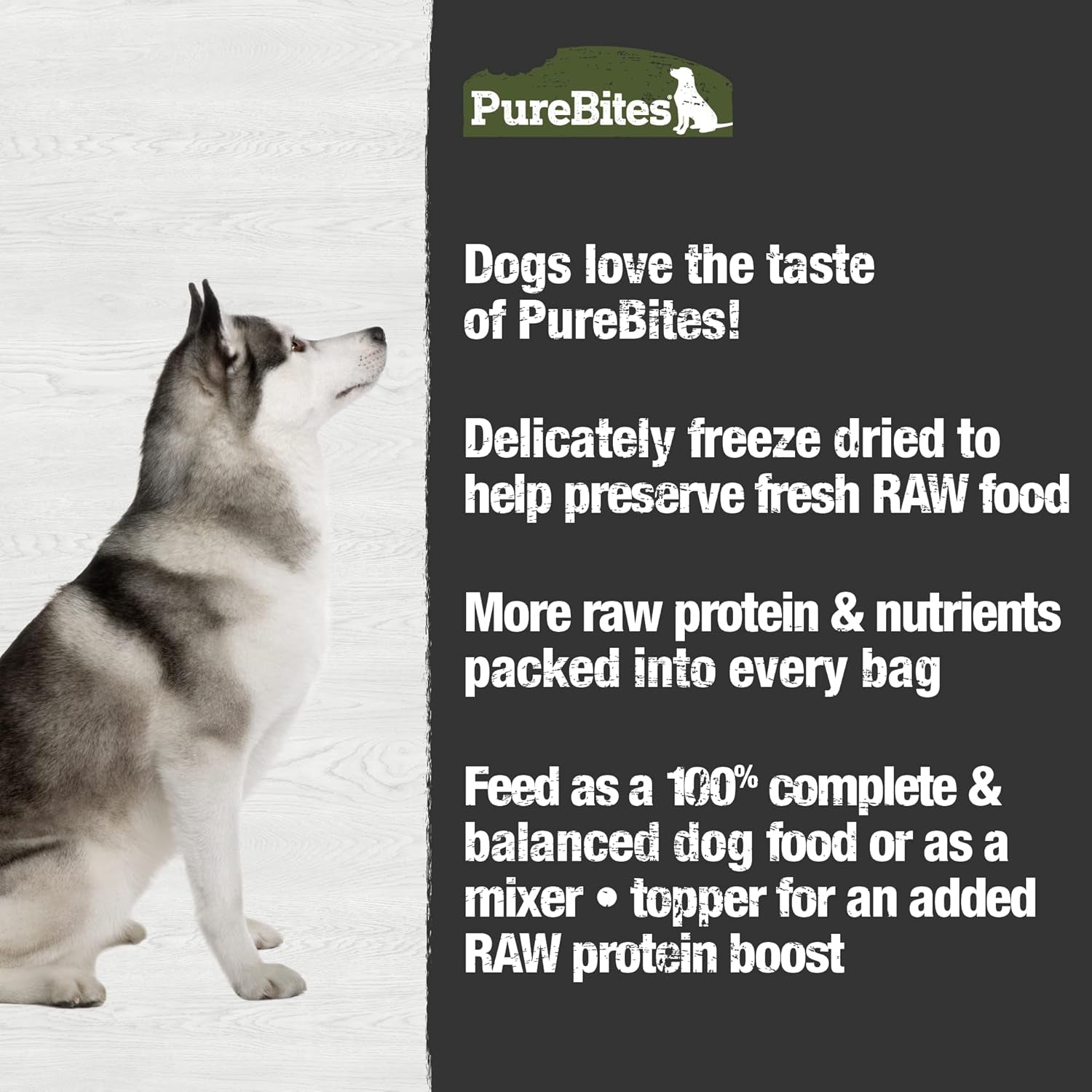 Beef Freeze Dried Dog Food • Topper, 20 Ingredients, Made in USA, 10Oz