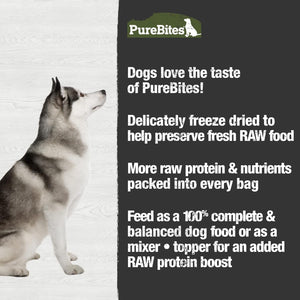 Beef Freeze Dried Dog Food • Topper, 20 Ingredients, Made in USA, 10Oz