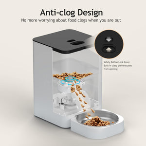 Automatic Cat Feeders - Timed Pet Feeder for Cats and Dogs with Dry Food Dispenser, Desiccant Bag, Programmable Portion Control, 4 Daily Meals, 10S Voice Recorder