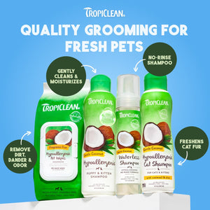 Hypoallergenic Waterless Dog Shampoo | Dry Shampoo for Allergies & Sensitive Skin | Safe for Cats | Puppies & Kittens | No Rinse | 7.4Oz
