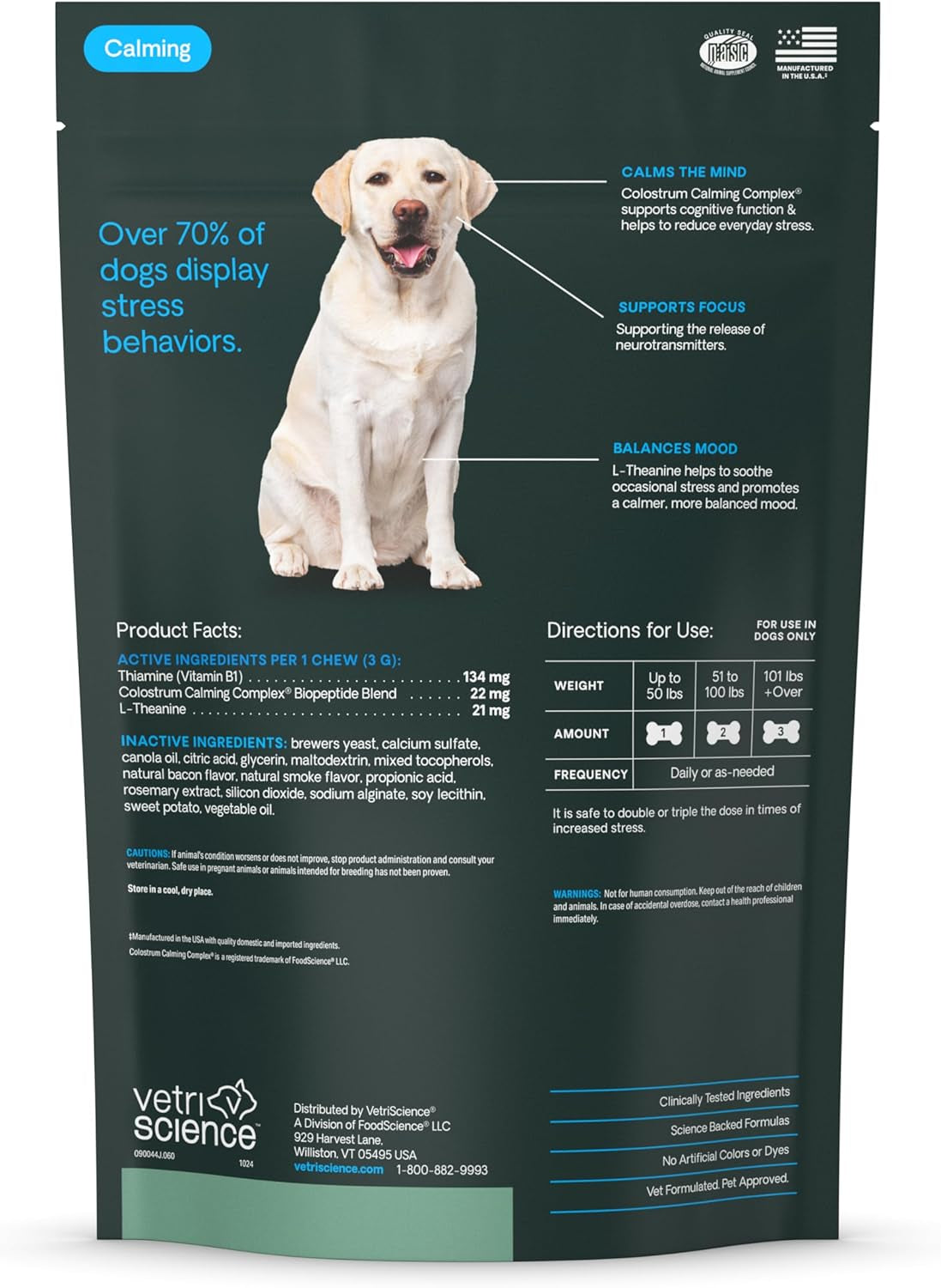 Calm & Confident Chews, Composure Clinically Tested Calming and Anxiety Supplement for Dogs, Reduce Stress and Fear, Ideal for Thunderstorms, Fireworks and Travel, Bacon, 120 Count