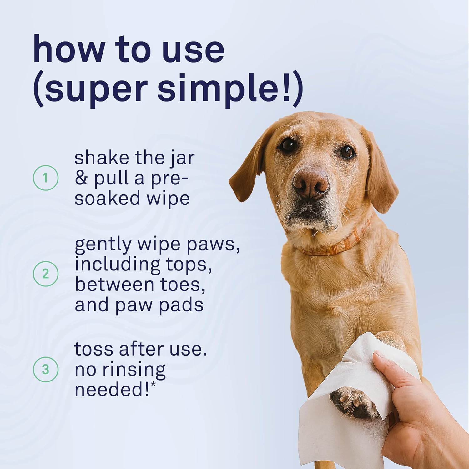 Paw Wipes for Dogs | 70 Count Dog Paw Cleaner Wipes with Coconut Oil, Jojoba Oil & Aloe | Gentle Pet Wipes for Paws | Large Ultra Soft Cotton Pads, Cherry Blossom Scent