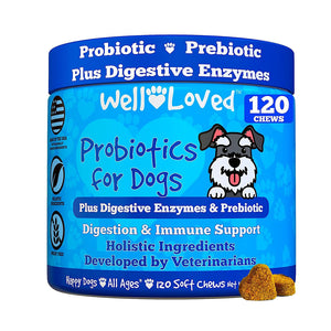 Probiotics for Dogs, Dog Probiotics, Made in USA, Vet Developed for Gut Health, Yeast Balance, Itchy Skin, Diarrhea & Gas Relief, Chews with Prebiotic & Digestive Enzymes, Digestive Support -  Furball & Flourish