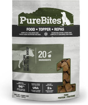 Beef Freeze Dried Dog Food • Topper, 20 Ingredients, Made in USA, 10Oz