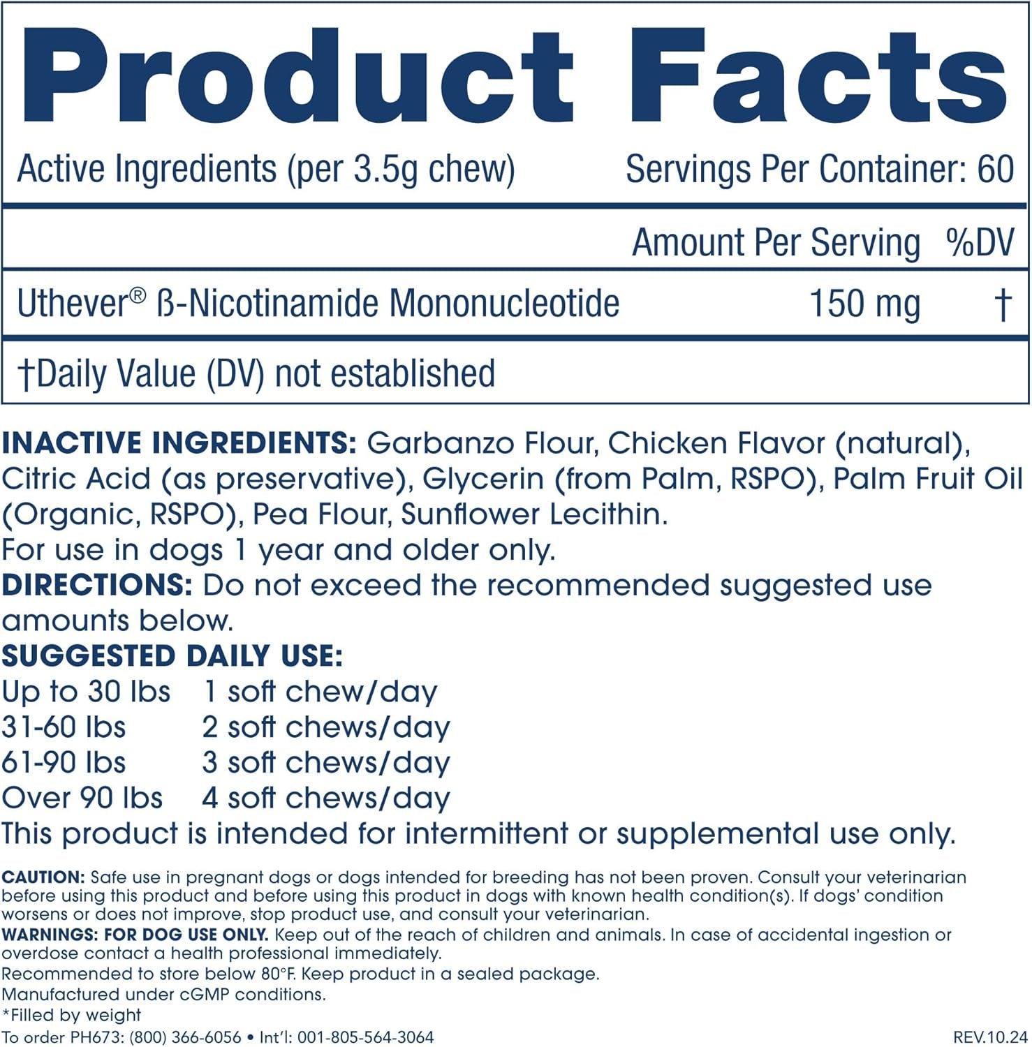 Longevity Pet Longevity NMN Chews for Dogs (150 Mg, 60 Chews)